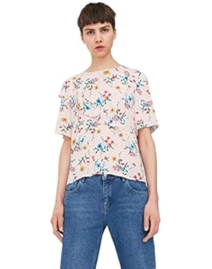Mango Women's Ruffle Printed Blouse