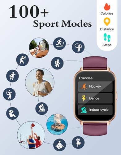 RUIMEN Smart Watch Answer Dial Call,Smart Watches for Women Men 1.85"HD Screen Fitness watch with SpO2 Heart Rate Sleep Monitor Step Counter Waterproof 100+ Sports Mode for Android iOS (2 Bands)