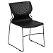 Flash Furniture HERCULES Series 661 lb. Capacity Black Full Back Stack Chair with Black Powder Coated Frame