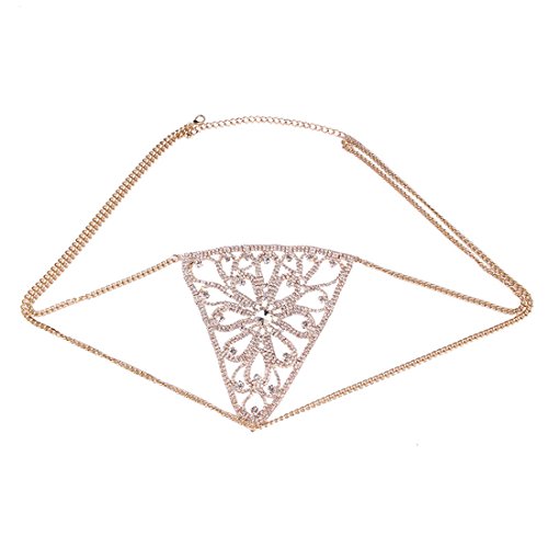 Holylove Gold Bikini Underwear Women Statement Body Chain, Body Jewelry Neckalce for Women Novelty Costume Fashion Jewelry 1 pc with Gift Box -HLUN01 Gold - Thumbnail 4
