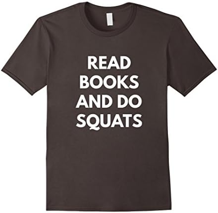Mens Read Books and do Squats t-shirt Large Asphalt