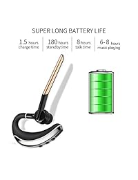 Auricular Bluetooth con funda de transporte, V4.1 Manos libres auricular inalámbrico Bluetooth in Ear de negocios ligero auriculares con micrófono para iPhone y Android teléfonos móviles, Dorado