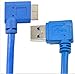 30cm USB 3.0 A Male 90 Degree Left to Micro B Right Angle Short Data Sync and Charging Cable for Computer’s Hard Drive/Digital Camera（Micro Left