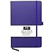 RICCO BELLO Lined Journal Notebook with Pen Holder, Faux Leather Hardcover, College Ruled, for Work, Notes | 96 Sheets /192 Lined Pages, 5.7 x 8.4-Inches (Purple)