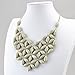 JANE STONE Fashion Necklace Tessellate Necklace Net Statement Beaded Jewelry Bib Jewellery for Women Party Gift(Fn0511-Grey)