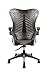 OfficeFactor Executive Ergonomic Computer Office Chair Back Mesh Bonded Leather Seat Flip-up Arms Lumbar Support Molded Foam Seat Adjustable Height Home Office Desk Chair (Grey)