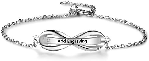 Diamondido Personalized Promise Bracelets for Friends Infinity ID Bracelets Engrave Names Eternity Tennis Bracelets
