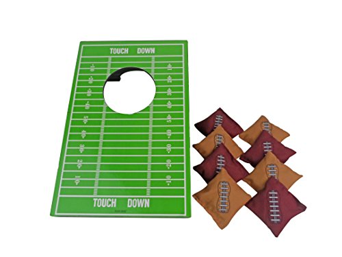 SPORT BEATS Sportbeats Mini Portable Cornhole Toss Game with 4 Bean Bags,Great for Fun and Stress Relief,Football Design