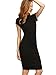 MakeMeChic Women's Short Sleeve Classy Solid Stretchy Wear To Work Pencil Dress Black XS