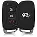 kwmobile Key Cover Compatible with Hyundai Kia 3 Button Car Key Keyless Go - Soft Silicone Car Key Fob Holder Protector Case - Black