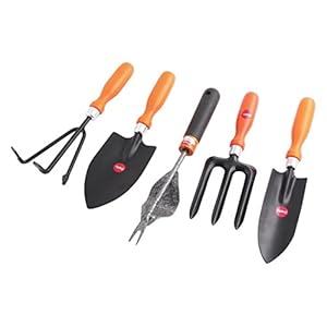 Spartan Trowel Set with Plastic Handle Set of 5 Garden Trowel (32 cm)