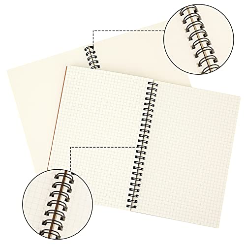 HAKACC A5 Spirale Notizblock, 4 Stück Klein Notizbuch 80 Blatt Notizheft Skizzenblock Journal Tagebuch Schreibblock Zeichenblock