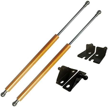 Xiangshang 改良版 ダイハツ コペン La400k型 ボンネットダンパー フードダンパー 橙カーボン オレンジ 艶あり 本物カーボン リフトサポート フードショック 車両改装改造 油圧ダンパー 左右セット 2本組 並行輸入品