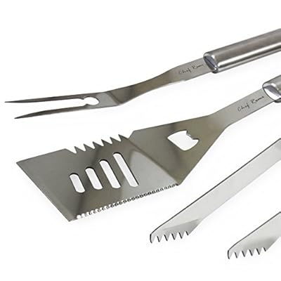 Latest 3pc BBQ Grill Accessories Set - Lifetime Replacement Warranty - Complete Grilling Solution Set With Spatula, Tongs and Fork - Ranked No.1 Barbecue Tools Gifts