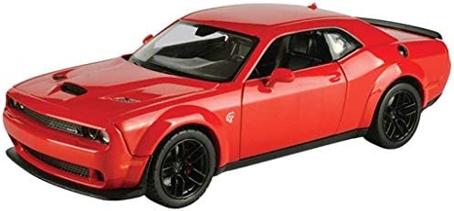 KKD Scale Model Simulation Vehicle 1:24 2018 Dodge Challenger SRT Hell Cat Car Model Decoration Collection Off-Road Simulation Alloy Car Model (Color : Red)