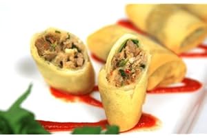 APPETIZERSUSA Roast Pork Spring Roll - Gourmet Frozen Appetizers (50 Piece Tray)