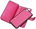 Valentoria Premium Vintage Leather Wallet Case Magnetic Detachable Slim Back Cover Card Holder Slot Wrist Strap (Hot Pink)