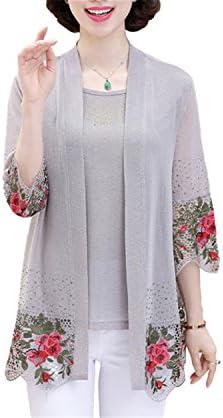 Gabarm Fealina Real Two Pieces Sweater Set Women 2017 Hollow Half Sleeve Sweaters Cardigan+Tank Top Set Black Xxxl