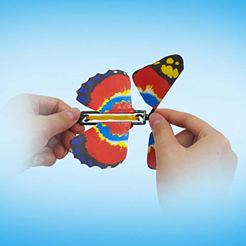 B bangcool Magic Flying Butterflies Rubber Band Powered Funny Wind Up Butterfly Toy Fairy Toy Surprise Gift (6Pcs) - Thumbnail 6