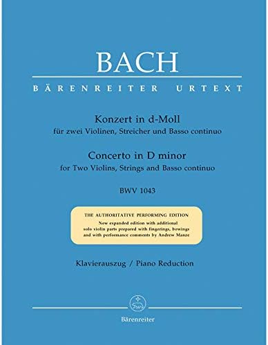 Bach, J.S. - Double Concerto in d minor, BWV 1043 - Two Violins and Piano - edited by Kilian