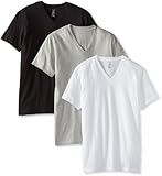 Calvin Klein Men's 3-Pack Classic V-Neck T-Shirt, White/Black/Heather Grey, Medium