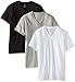 Calvin Klein Men's 3-Pack Classic V-Neck T-Shirt, White/Black/Heather Grey, Medium