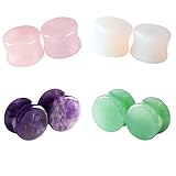 Longbeauty 1 Pair Aventurine Ear Plugs Double Flared Stretcher 00G
