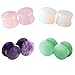 Longbeauty 1 Pair Aventurine Ear Plugs Double Flared Stretcher 00G