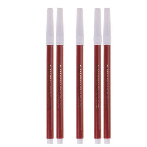 5 Pieces 2mm Water Erasable Soluble Pen Fit for Fabric Cloth Temporary Marking (Coffee)