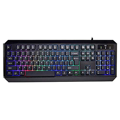 Rii RK300 Rainbow RGB Backlit Gaming Keyboard, 104 Keys USB Wired Multimedia Keyboard for Gaming,Office - Image 2