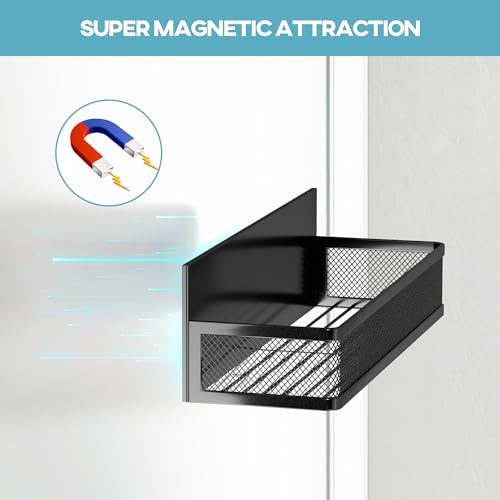 Highpro 3 Pack Magnetic Spice Rack for Refrigerator, Magnetic Refrigerator Organizer with Paper Towel Holder, Strong Magnetic Fridge Shelf for Refrigerator Microwave Oven Kitchen Organization