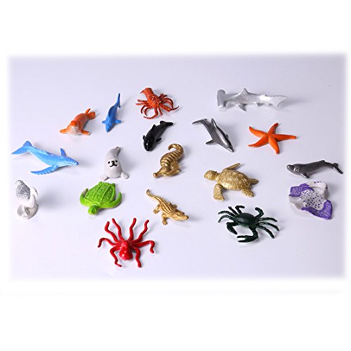 image for 60 PCS different Acmer Mini Jungle Animals Toys Set,Realistic Wild Vin