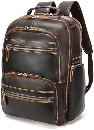 adventure utility backpack leather adventure utility backpack leather laptop Men's Leather Backpack Dual Main  Compartment Laptop Backpack  Luke Case