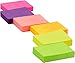 4A Sticky Notes,1 1/2 x 2 Inches,Small Size,The Adhesive On Shorter Side,Neon Assorted,Self-Stick Notes,100 Sheets/Pad,12 Pads/Pack,4A 301x12-N, Neon Assorted-12 Pads