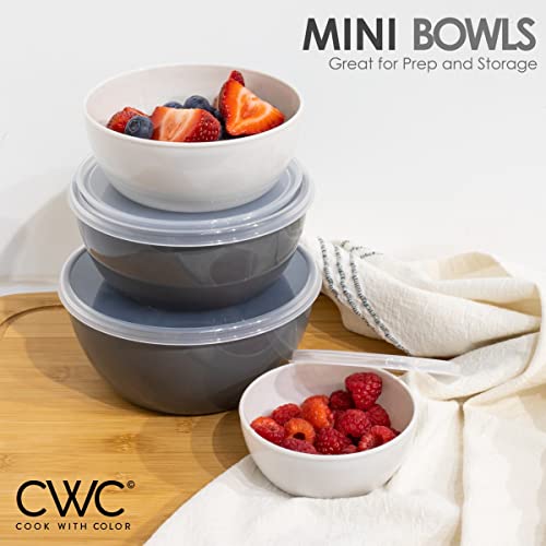 COOK WITH COLOR Plastic Prep Bowls - MINI Prep Bowls with Lids, 8 Piece