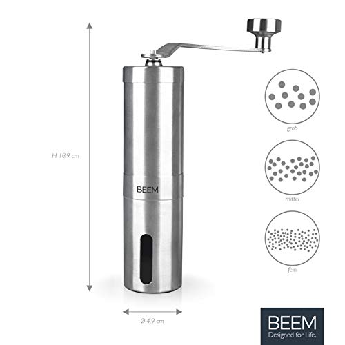 BEEM GRIND-2-GO Manuelle Kaffeemühle – 40 g | Kegelmahlwerk | Mahlgrad-Einstellung stufenlos | Baumwollbeutel… – Bild 4