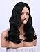 K’ryssma Synthetic Wigs - High Quality Shoulder Length Wavy #1B Natural Black Wig for Women Middle Part