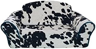 Pet Flys Cowprint with Turquoise Interior Pull Out Pet Sleeper Sofa Bed