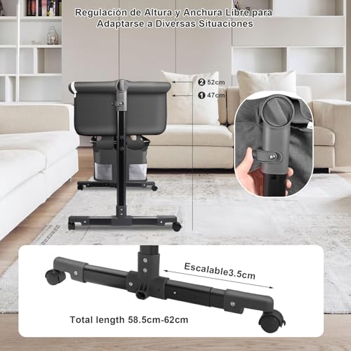 LICBOX Cuna Colecho, Catres con Cesta de Almacenamiento Grande, Mesas de Pañales, Colchones, Mosquiteras, Ruedas Giratorias de 360 Grado, Altura Ajustable, Cuna Portatil Bebe Fácil de Monta