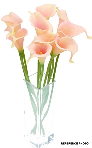 FiveSeasonStuff 10 Stems of Real Touch Calla Lillies (Latex) Artificial Flower Bouquet, Perfect for Wedding, Bridal, Party, Home Office Décor DIY (Flamingo) - Thumbnail 6
