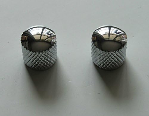 Guitar Bass Dome Knobs Metal Knobs Guitar Parts, 2 Pcs Chrome