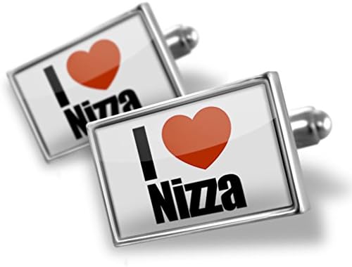Cufflinks I Love Nizza region: Alpes-Maritimes, Provence-Alpes-Cot - Neonblond