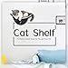 Scurrty Cat Shelf Curved Wall Mounted Cat Perch with 2 Different Mats Cat Wall Bed Modern Design Up to 35lb … (Black)
