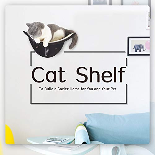 Scurrty Cat Shelf Curved Wall Mounted Cat Perch with 2 Different Mats