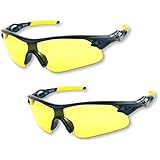 iLumen8 Best Shooting Glasses UV Blacklight Flashlight Yellow Safety Eye Protection See Dog Cat Urine with Amber Black Lights Night Vision Ultraviolet (Yellow, 2 Pair)