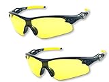 iLumen8 Best Shooting Glasses UV Blacklight Flashlight Yellow Safety Eye Protection See Dog Cat Urine with Amber Black Lights Night Vision Ultraviolet (Yellow, 2 Pair)