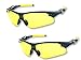 iLumen8 Best Shooting Glasses UV Blacklight Flashlight Yellow Safety Eye Protection See Dog Cat Urine Amber Black Lights Night Vision Ultraviolet (Yellow, 2 Pair)