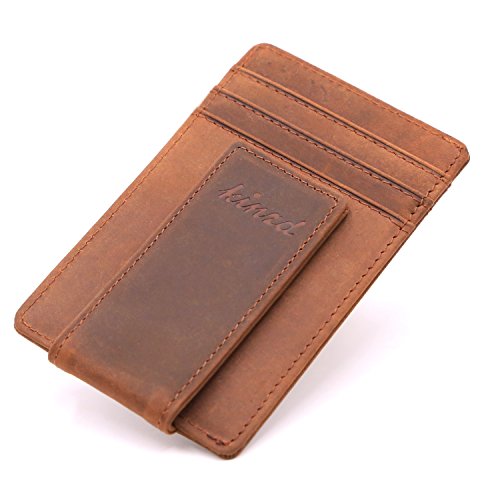 Money Clip, Front Pocket Wallet, Leather RFID Blocking Strong Magnet thin Wallet (one size, Upgrated Version Black Wallet)
