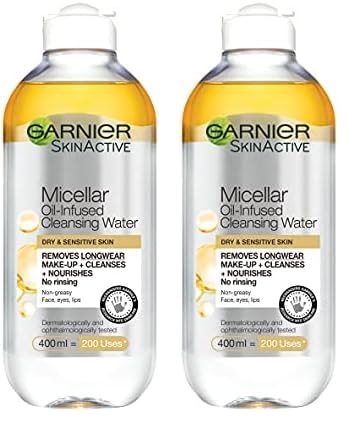 Garnier Micellar Cleansing Water, Oil-Infused, 400ml (Packing May Vary). (Pack of 2)