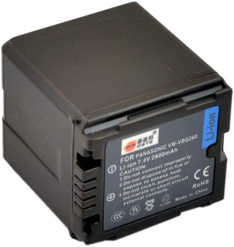 DSTE® VW-VBG260 Rechargeable Li-ion Battery for Panasonic VBG260 AG-AC7 AG-AF100 AG-HMC40 AG-HMC80 AG-HMC150 HDC-HS250 HDC-HS300 HDC-HS700 HDC-SD600 HDC-SD700 HDC-SDT750 HDC-TM300 HDC-TM700 SDR-H80 Digatal Camera
